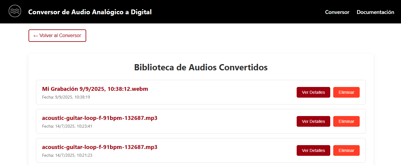 Biblioteca de audios convertidos